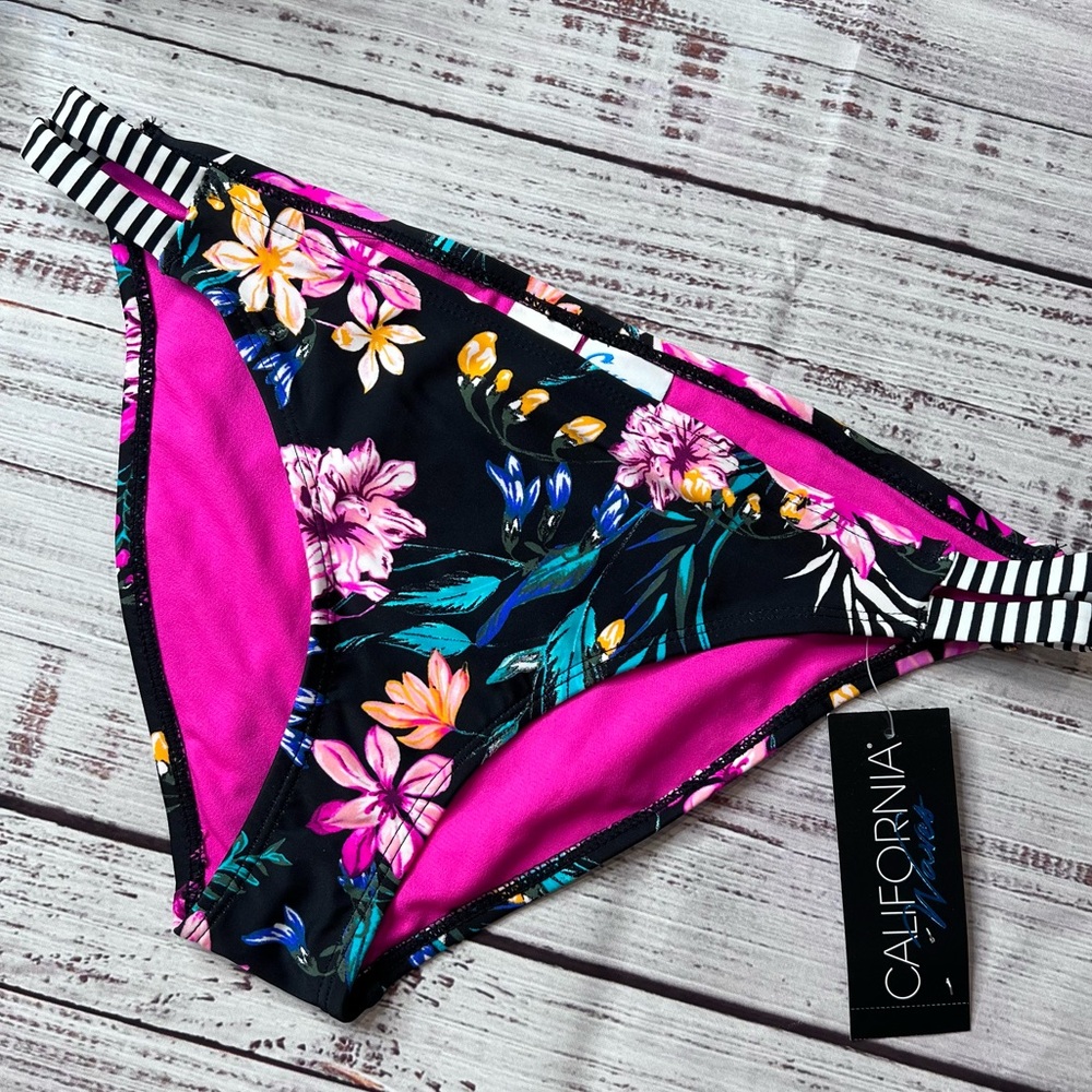California Waves Floral Bikini Swim Bottom